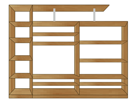 Wall unit Alice (plus) MAXI-FURNITURE White smooth/Oak sonoma (5102099)