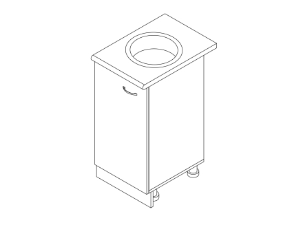 Cabinet-sink (single-door) with a mortise sink with a worktop of the 1st category (stock program) 0.6 MAXI-FURNITURE (5102122)