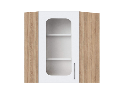Corner wall cabinet (showcase) (glass 4 mm) MAXI-FURNITURE (70042)