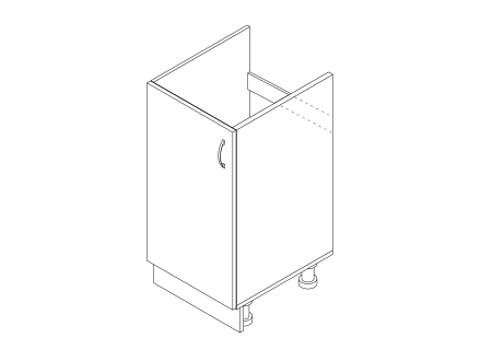 Cabinet-sink (single-door) without sink (without countertop) with painted MDF facades width 600 MAXI-FURNITURE (5102262)