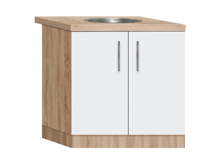 Product photo Cabinet-sink (two-door) with mortise sink with worktop 1st category (warehouse program) width 900 MAXI-FURNITURE (70054)