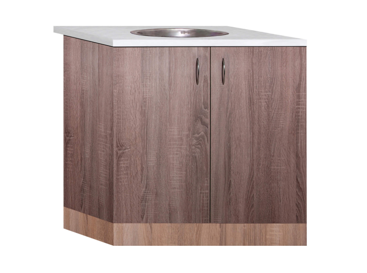 Product photo Cabinet-sink (two-door) with mortise sink with worktop 1st category (stock program) 0.7 MAXI-FURNITURE (10624)