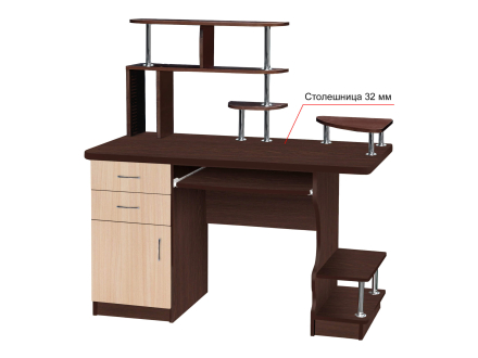 Computer table Phases (plus) MAXI-FURNITURE Wenge Magic/Oak Milk (5102555)