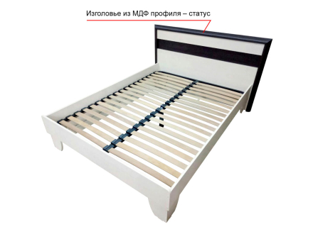 Double bed orthopedic Orchid (metal frame) MAXI-FURNITURE (under the mattress 1900 x 1400) Wenge light / Wenge magic (5102028)