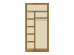 Product photo Wardrobe Two-section (4 shelves + bar) (850) MDF lining decor MAXI-FURNITURE Alder (12599)