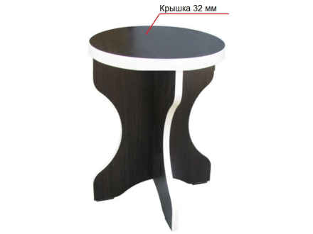 Round kitchen stool (lid 32 mm) (plus) MAXI-FURNITURE Wenge/magic edge Nyfmeya alba (8279)