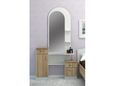 Dressing table Camellia (plus) MAXI-FURNITURE White smooth/Oak sonoma (7811)