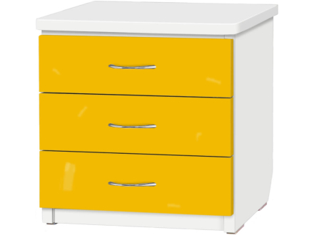 Children's chest of drawers Yarik (plus) with painted MDF facades Maxi-MEBEL White smooth/Yellow (5103023)