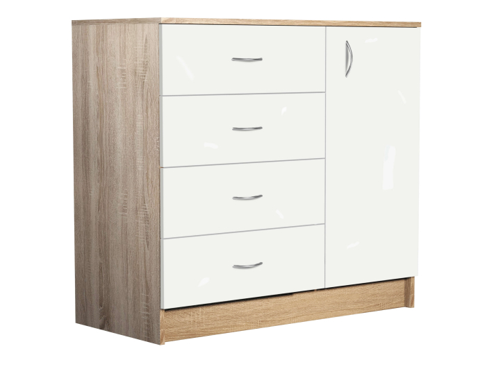 Chest of drawers Olympus with painted MDF fronts MAXI-MEBLE Sonoma Oak/White (5103170)
