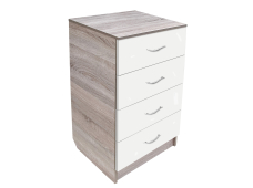 Chest of drawers Ver mini with painted MDF fronts MAXI-MEBLE Sonoma Oak/White (5103161)