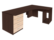 Стіл комп'ютерний кутовий Ретт МАКСІ-МЕблі Венге магія/Дуб молочний (5103274)