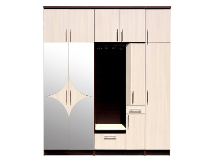 Hallway Daria (roof 32 mm) (plus) MAXI-FURNITURE Wenge magic/Milk oak (5102780)