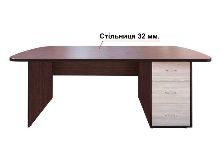 Стіл керівника Оптимус МАКСІ-МЕблі Венге магія/Родос світлий (11129) - Офісні столи Фото товару Стіл керівника Оптимус МАКСІ-МЕблі Венге магія/Родос світлий (11129)