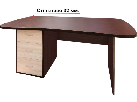Стіл керівника малий Оптимус (плюс) МАКСІ-МЕБЛІ Венге магія/Дуб молочний (11132)