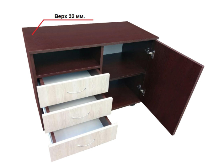 Product photo Mobile cabinet (three drawers) Optimus XR MAXI-FURNITURE Wenge magic/Rhodes light (5102935)